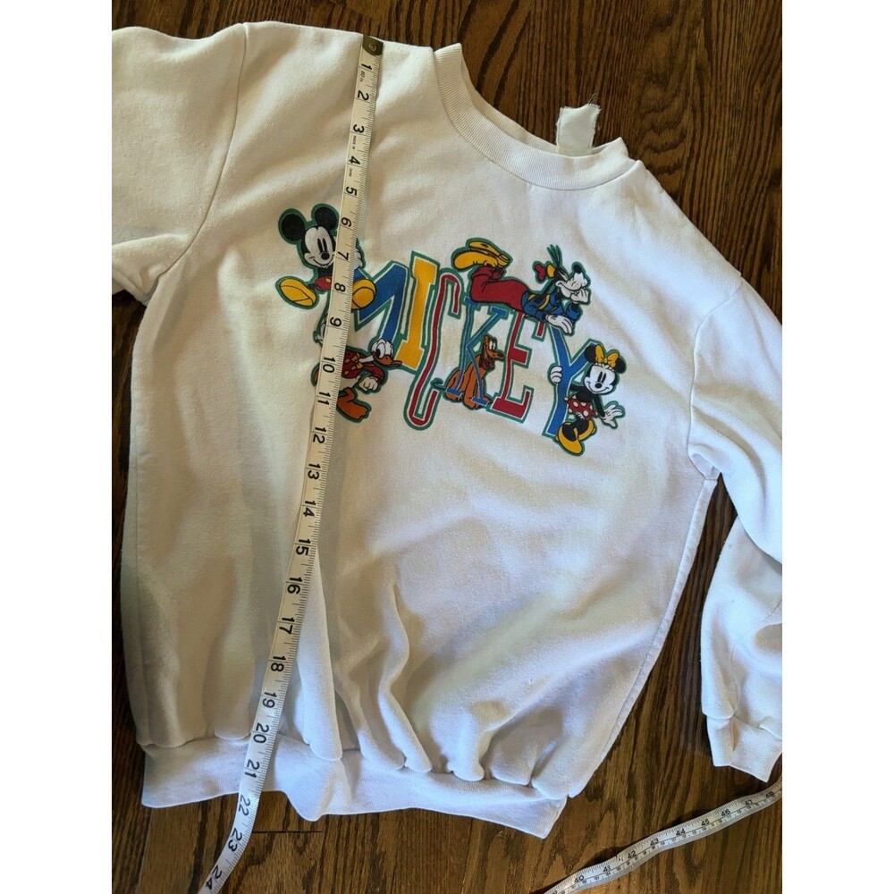 Vintage Disney Mickey Mouse Sweatshirt Size Small 90s White Mickey & Co Friends - Picture 8 of 8